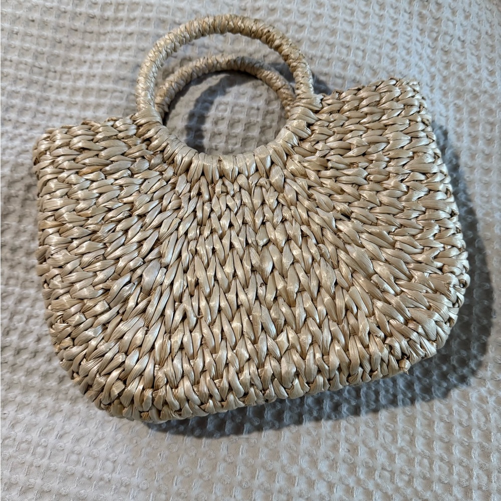 LC Lauren Conrad Cream and Tan Handbag